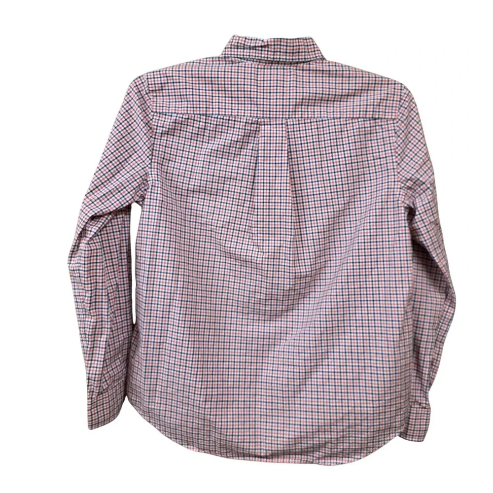 Ralph Lauren Shirt Boys Large 14-16 Red Preppy Gingham Button Down Long Sleeve